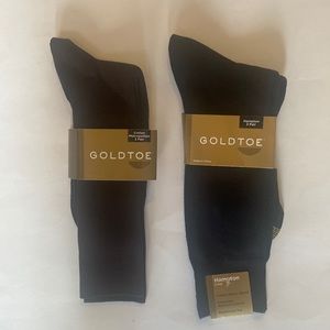 GOLD TOE 2p Casual Fashion Socks Black Brown $12 NWT